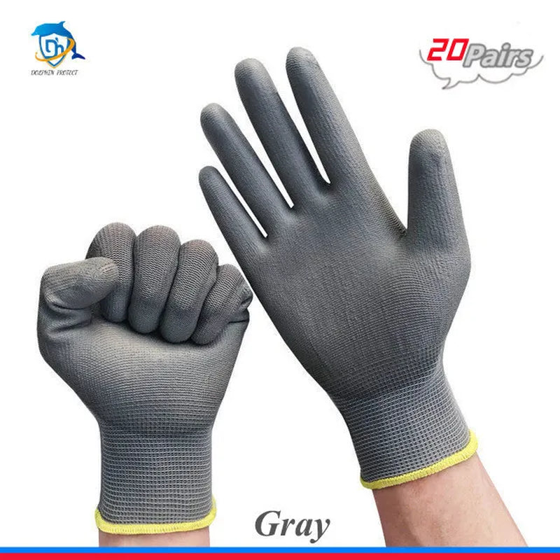 Logo Free Polyurethane Safety Work Gloves 