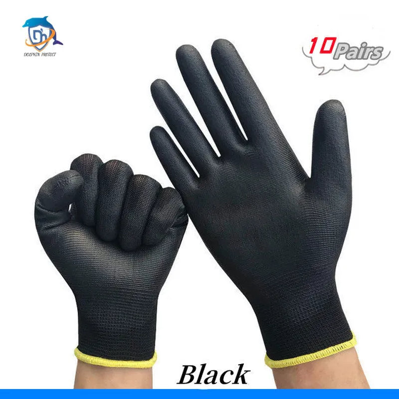 Logo Free Polyurethane Safety Work Gloves 