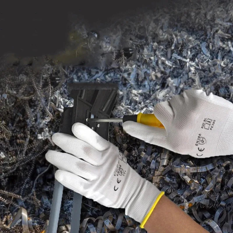Logo Free Polyurethane Safety Work Gloves 