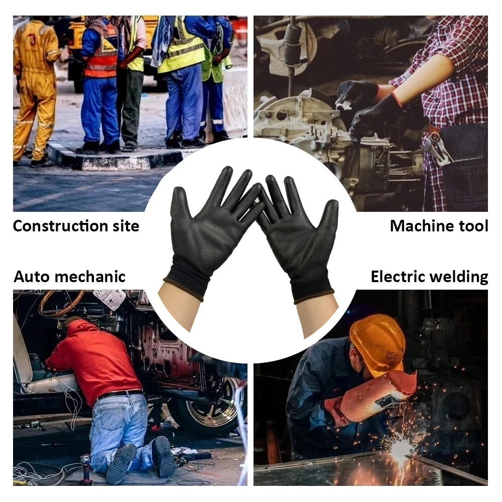 Logo Free Polyurethane Safety Work Gloves 